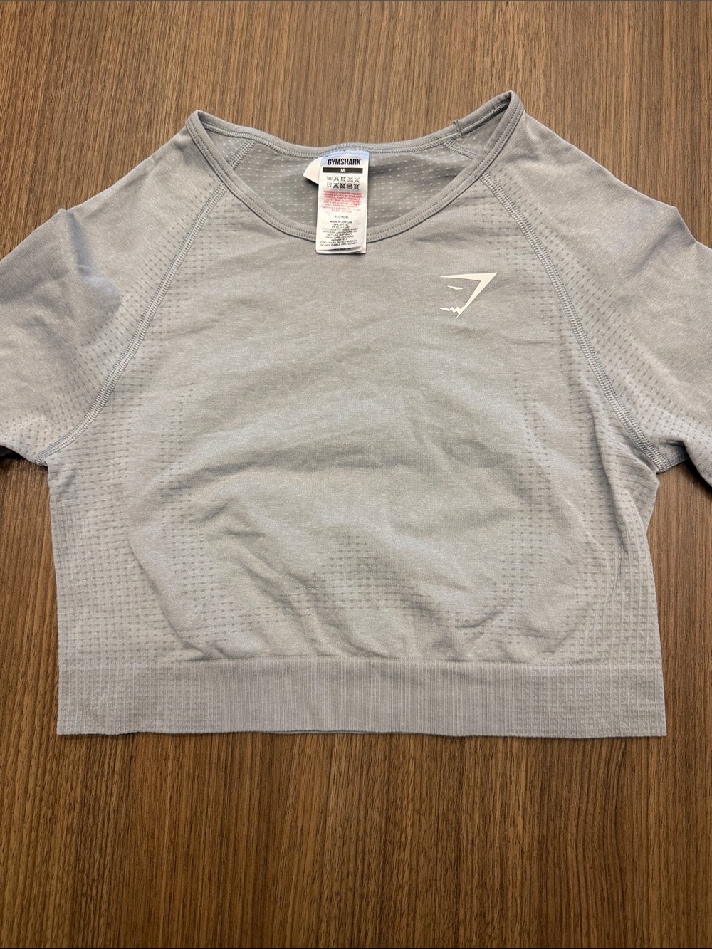 Gymshark Light Gray Seamless Long-Sleeve Crop Top - Picture 2 of 5